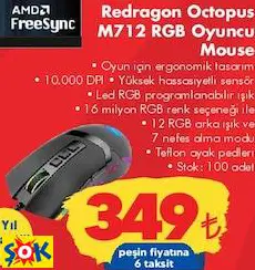 REDRAGON OCTOPUS M712 RGB OYUNCU MOUSE